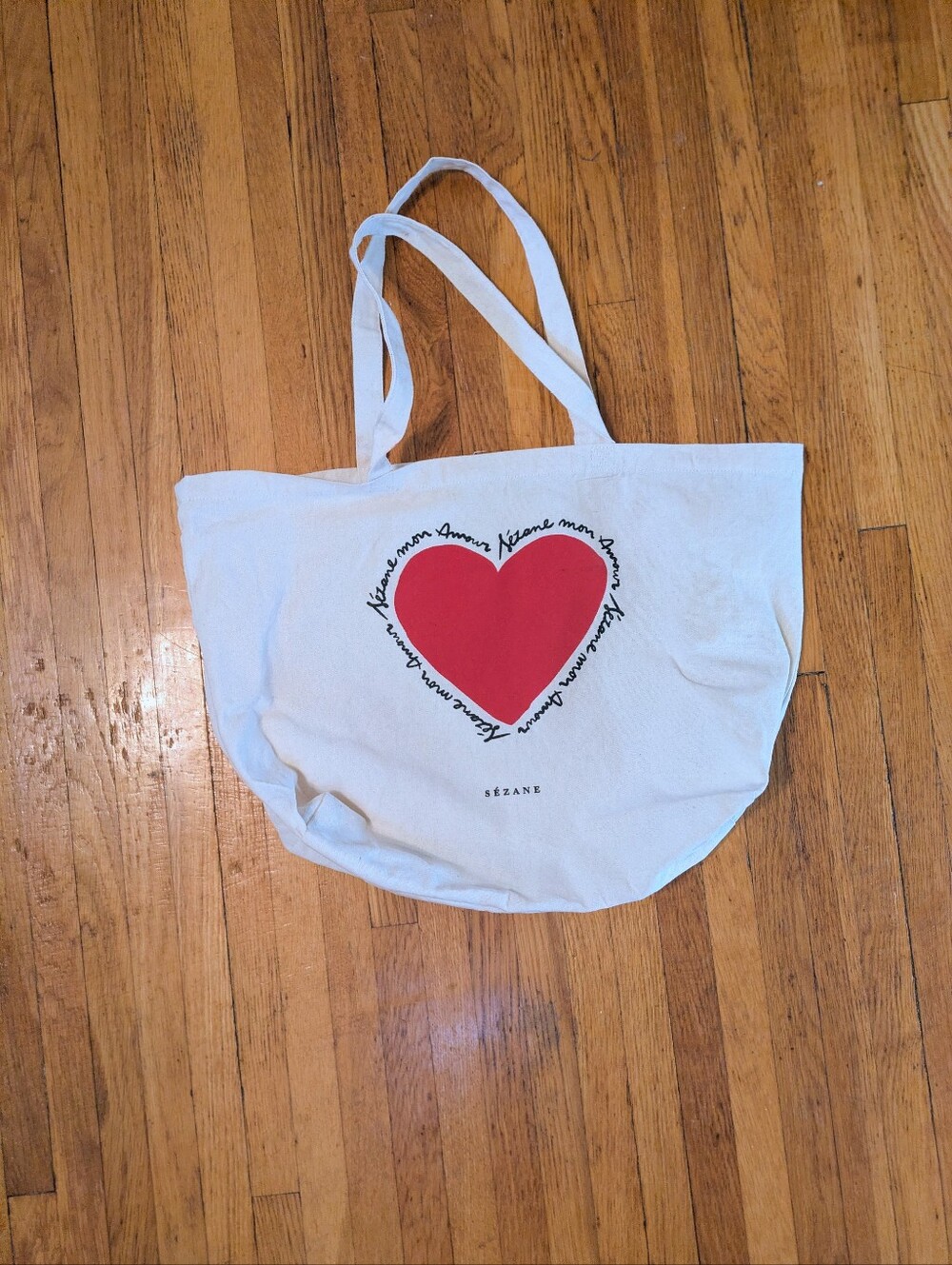 SEZANE Mon Amour Graphic Heart Tote/Shopper/Book Tote
